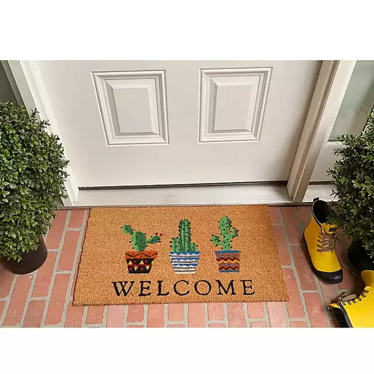 welcome_cactus_trio_doormat_2.webp Welcome Cactus Trio Doormat>Kirklands Home Hot