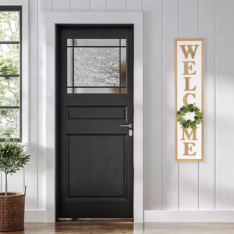 Welcome Eucalyptus Wreath Porch Board>Kirklands Home Shop