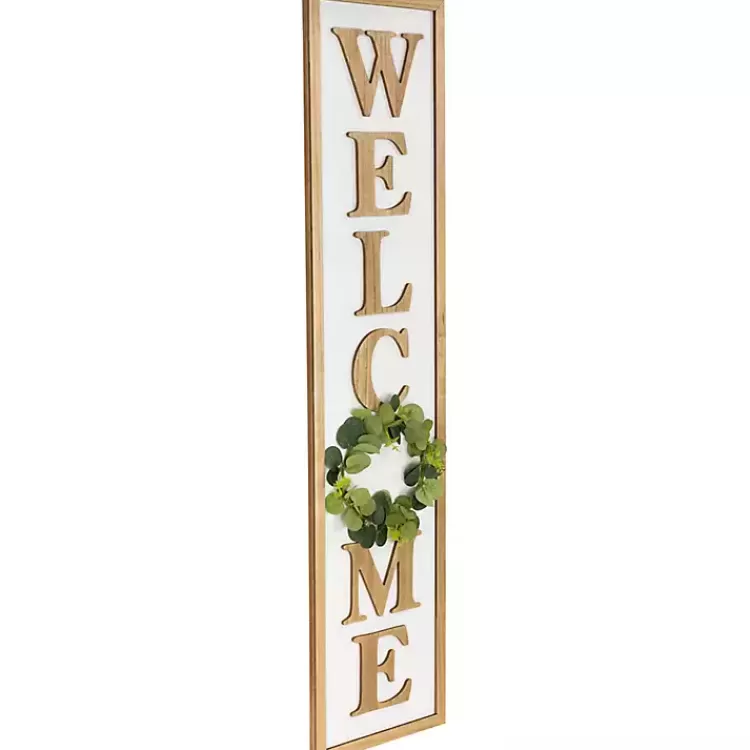 welcome_eucalyptus_wreath_white_porch_board_2.webp Welcome Eucalyptus Wreath Porch Board>Kirklands Home Shop