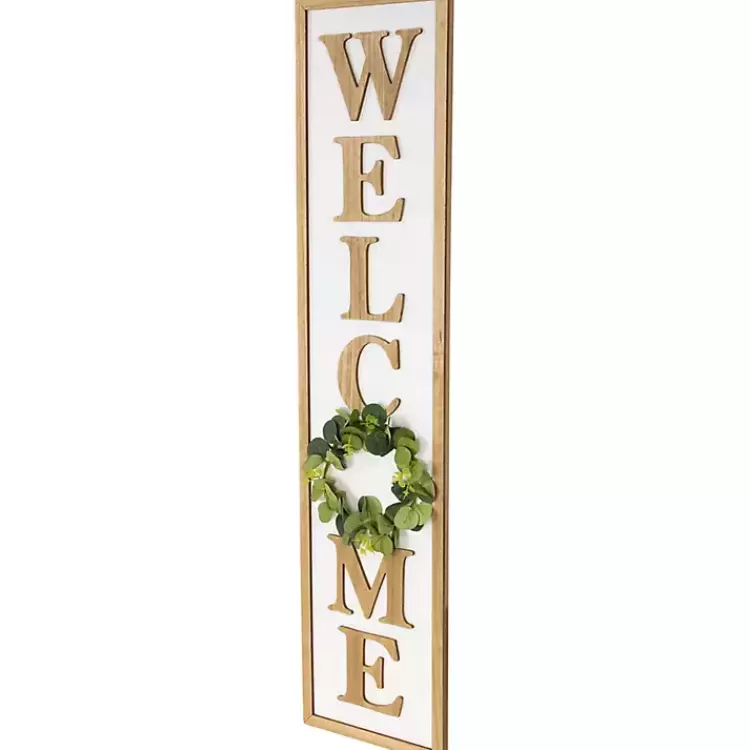 welcome_eucalyptus_wreath_white_porch_board_3.webp Welcome Eucalyptus Wreath Porch Board>Kirklands Home Shop