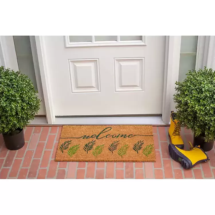 welcome_fern_doormat_2.webp Welcome Fern Doormat>Kirklands Home Outlet