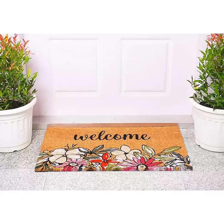 welcome_floral_doormat_2.webp Welcome Floral Doormat>Kirklands Home Best