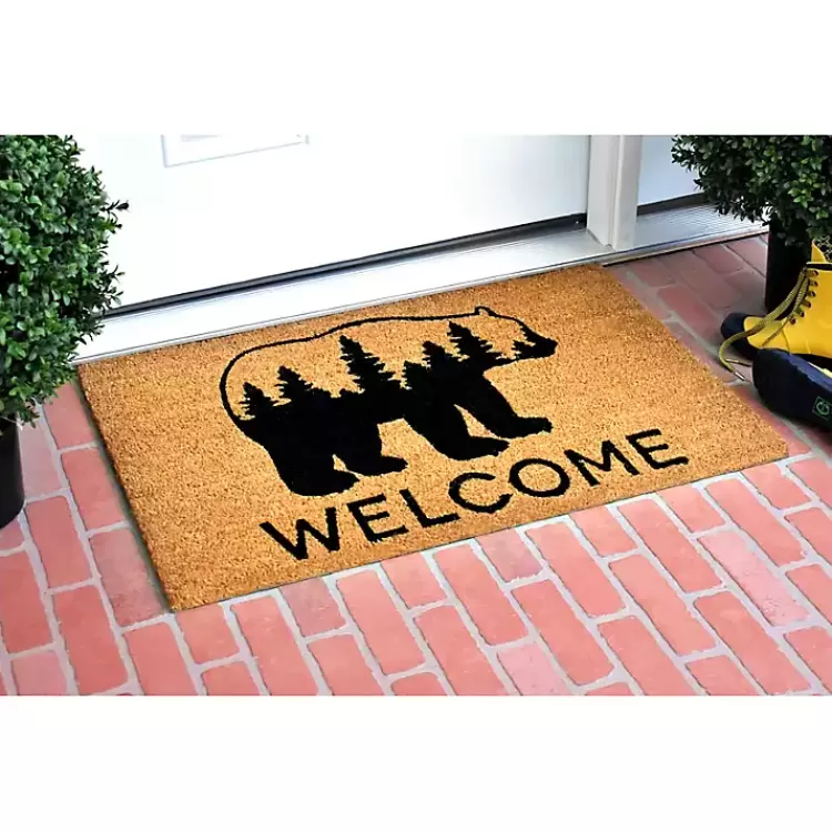 Welcome Forest Bear Doormat>Kirklands Home Sale