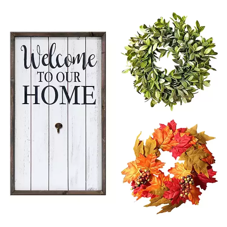 welcome_interchangeable_wreath_wall_plaque_6.webp Welcome Interchangeable Wreath Wall Plaque>Kirklands Home Outlet