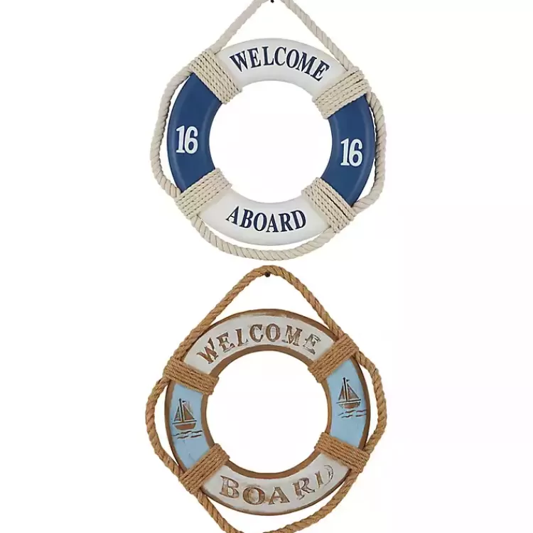 Welcome Life Ring Wall Plaques, Set of 2>Kirklands Home Clearance