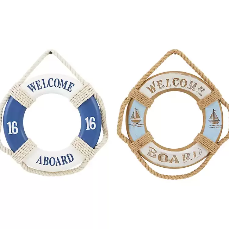 Welcome Life Ring Wall Plaques, Set of 2>Kirklands Home Clearance