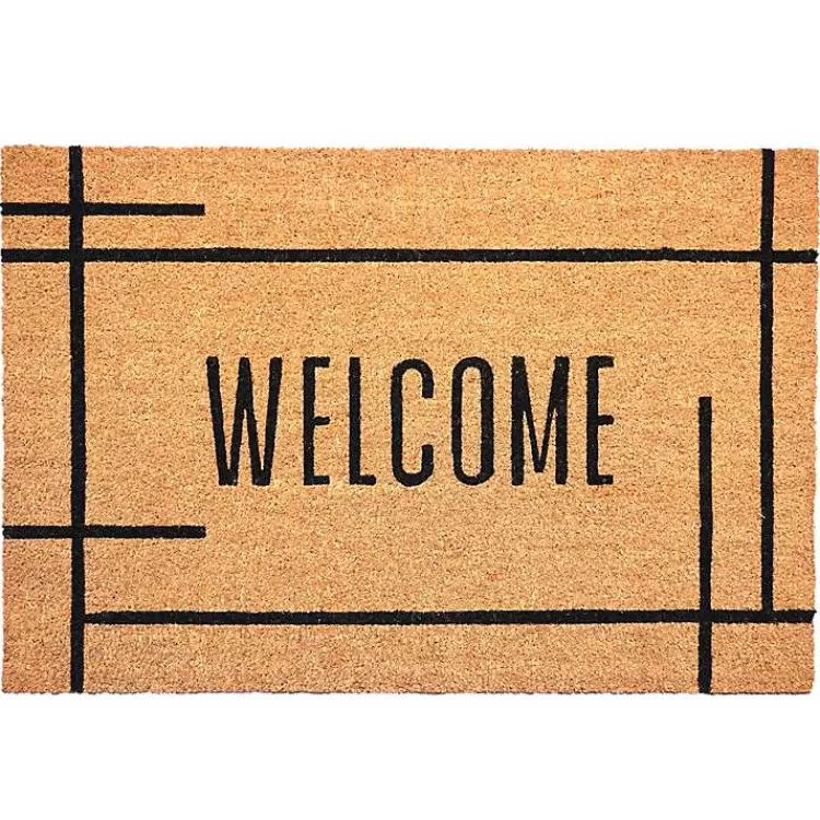 Welcome Natural Linear Doormat>Kirklands Home Flash Sale