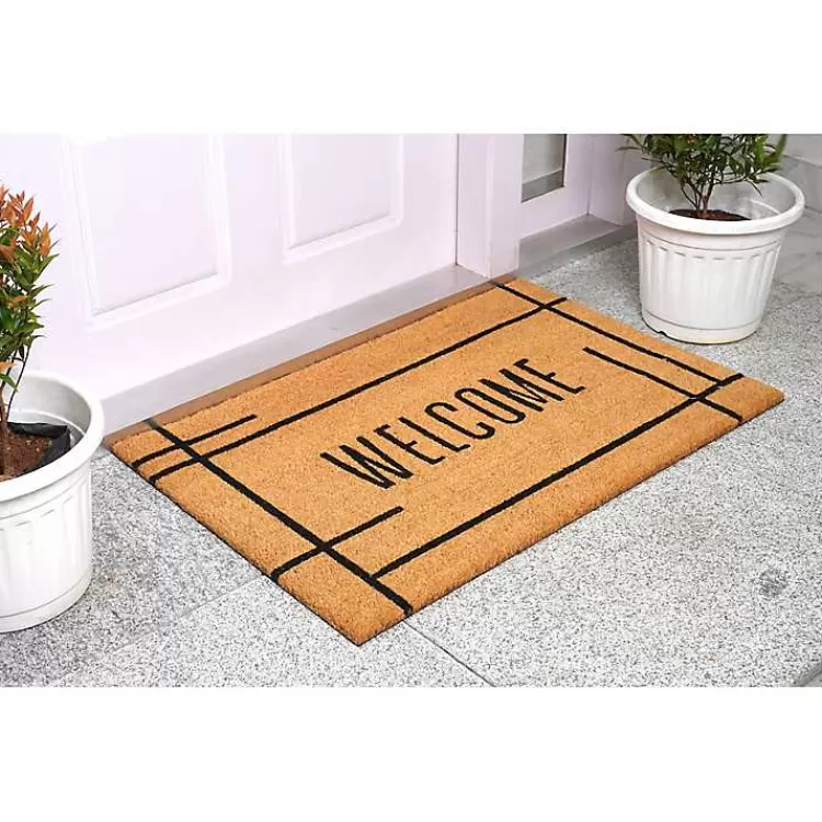 Welcome Natural Linear Doormat>Kirklands Home Flash Sale