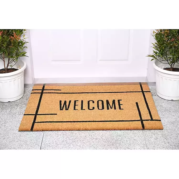 welcome_natural_linear_doormat_2.webp Welcome Natural Linear Doormat>Kirklands Home Flash Sale