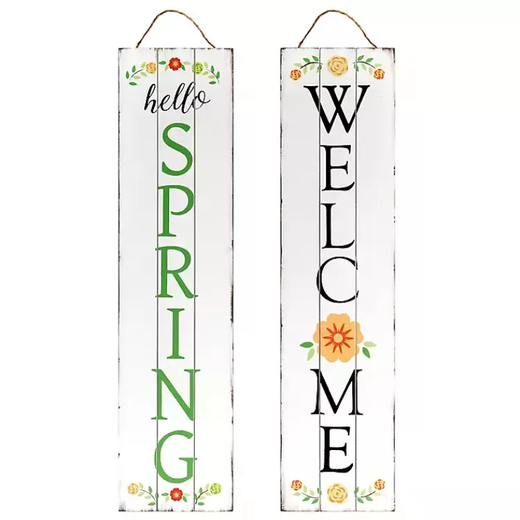Welcome Spring Double Sided Porch Sign>Kirklands Home Sale