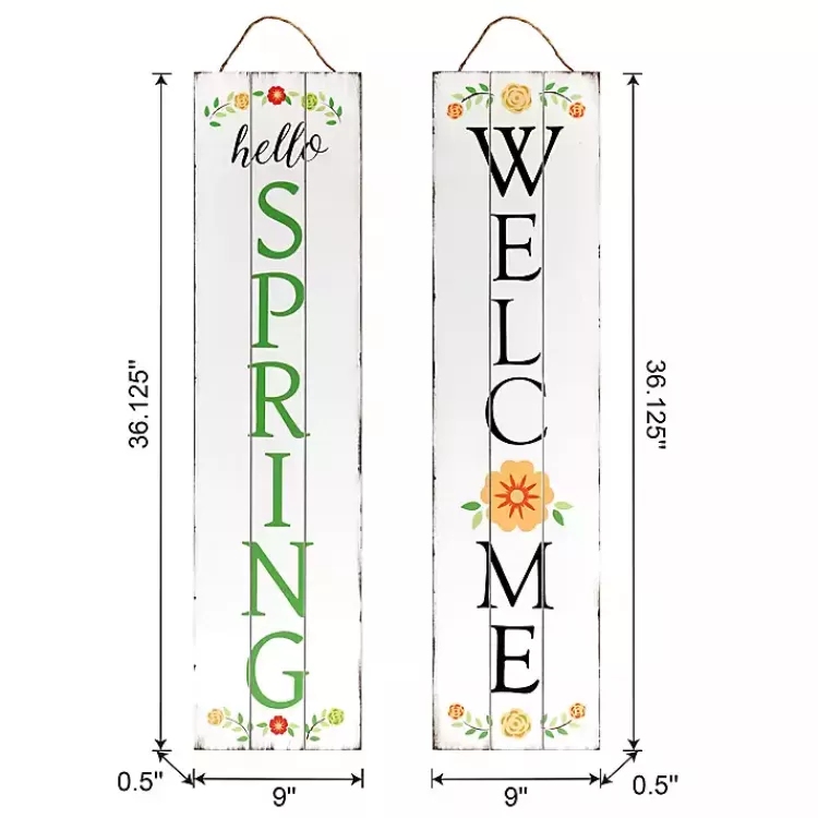 Welcome Spring Double Sided Porch Sign>Kirklands Home Sale