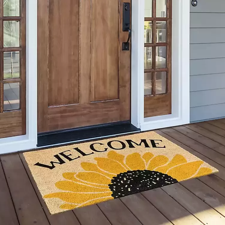 Welcome Sunflower Doormat>Kirklands Home Best Sale