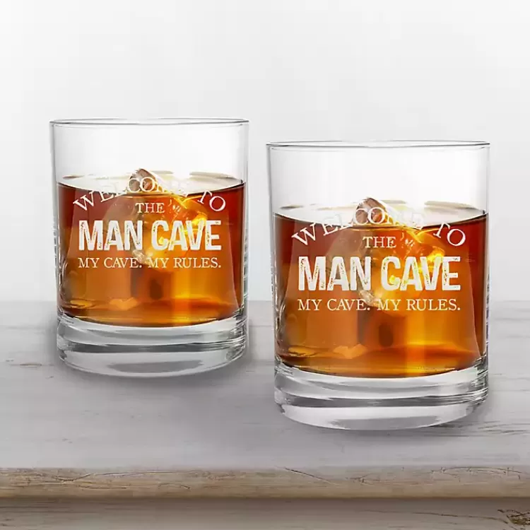 Welcome to the Man Cave Whiskey Glasses, Set of 2>Kirklands Home Sale