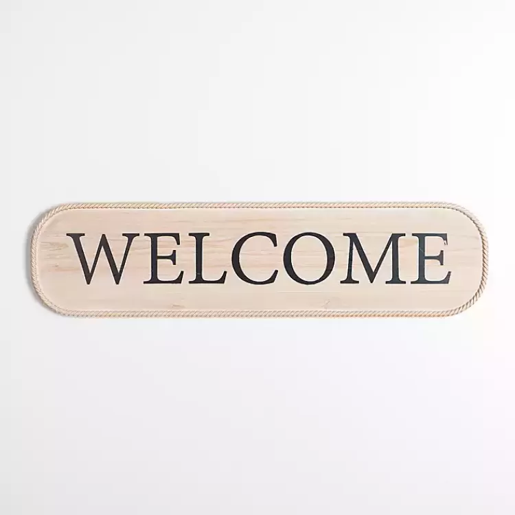 Welcome Twisted Edge Wood Wall Plaque>Kirklands Home Store