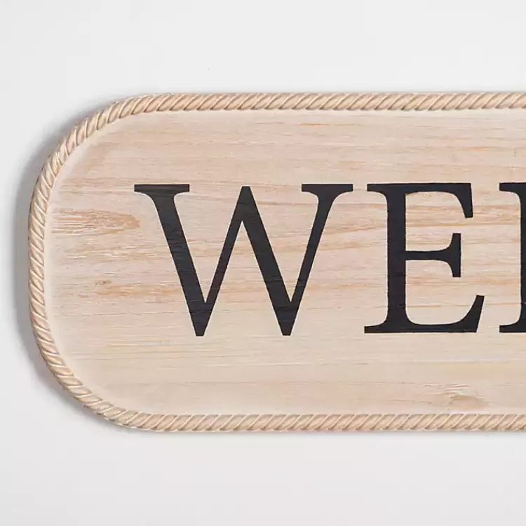 Welcome Twisted Edge Wood Wall Plaque>Kirklands Home Store