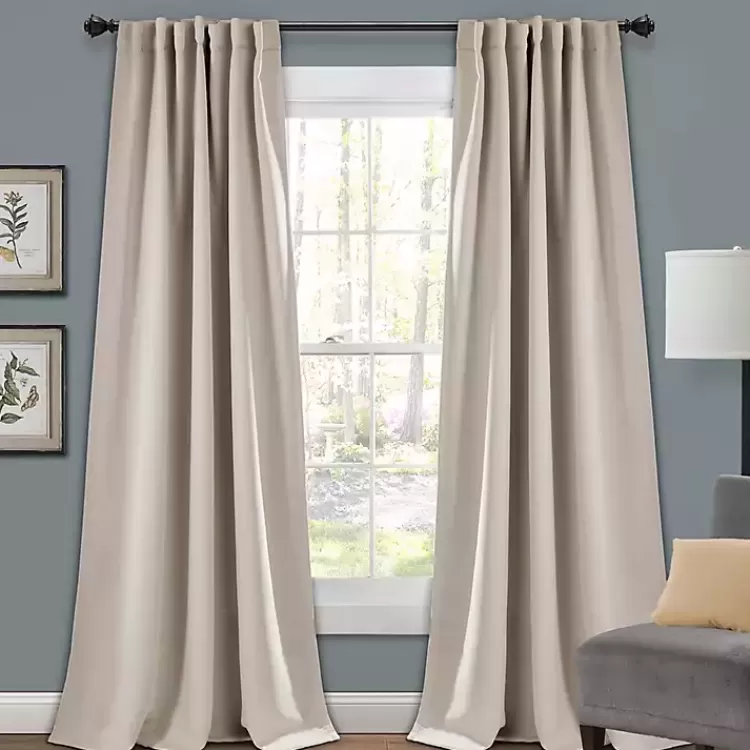 Wheat Back Tab Blackout Curtain Panel Set, 95 in.>Kirklands Home Clearance