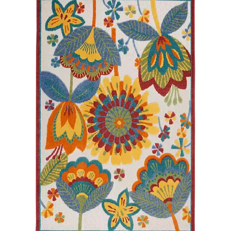 Whimsical Flowers Outdoor Area Rug, 6x9>Kirklands Home Cheap