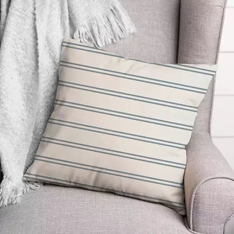& Blue Country Stripe Outdoor Throw Pillow>Kirklands Home Cheap