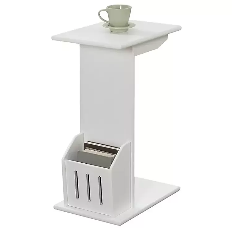 white_accent_table_with_magazine_holder_4.webp Accent Table with Magazine Holder>Kirklands Home Best