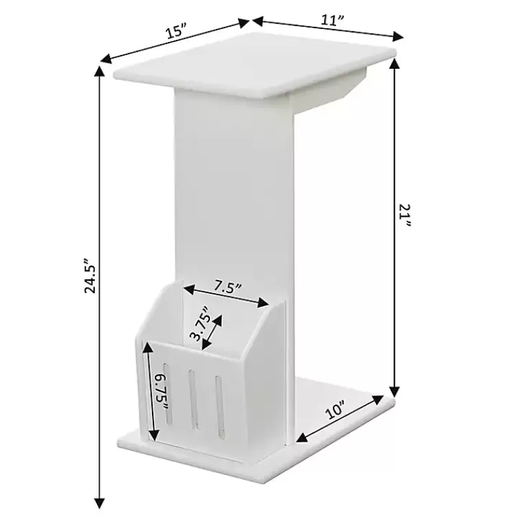 white_accent_table_with_magazine_holder_5.webp Accent Table with Magazine Holder>Kirklands Home Best