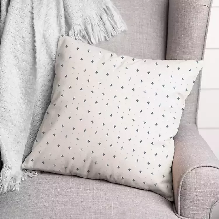 White and Blue French Country Outdoor Throw Pillow>Kirklands Home Store