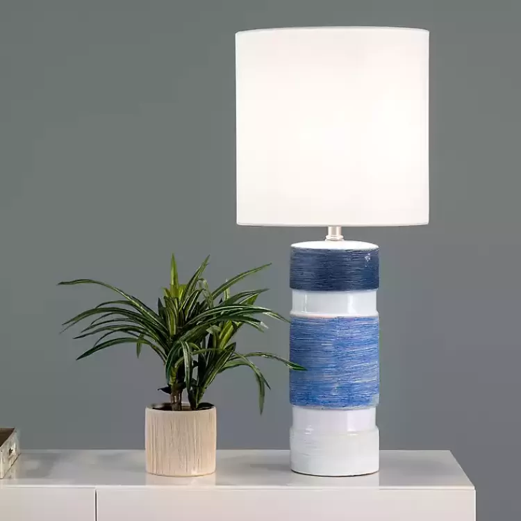 and Blue Large Stripe Table Lamp>Kirklands Home Discount