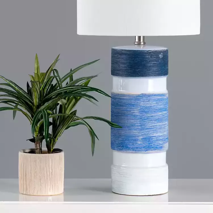 white_and_blue_large_stripe_table_lamp_3.webp and Blue Large Stripe Table Lamp>Kirklands Home Discount