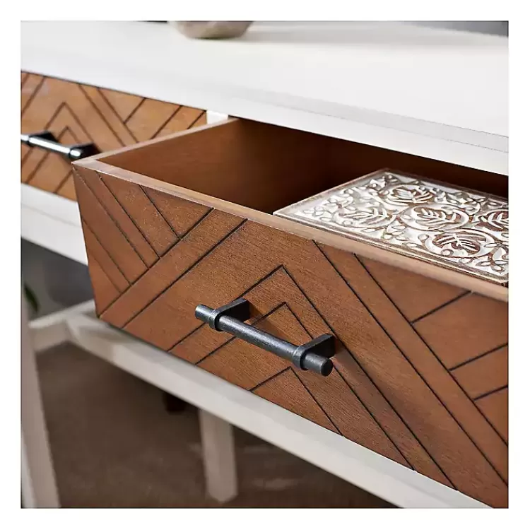 white_and_brown_herringbone_console_table_10.webp White and Brown Herringbone Console Table>Kirklands Home New