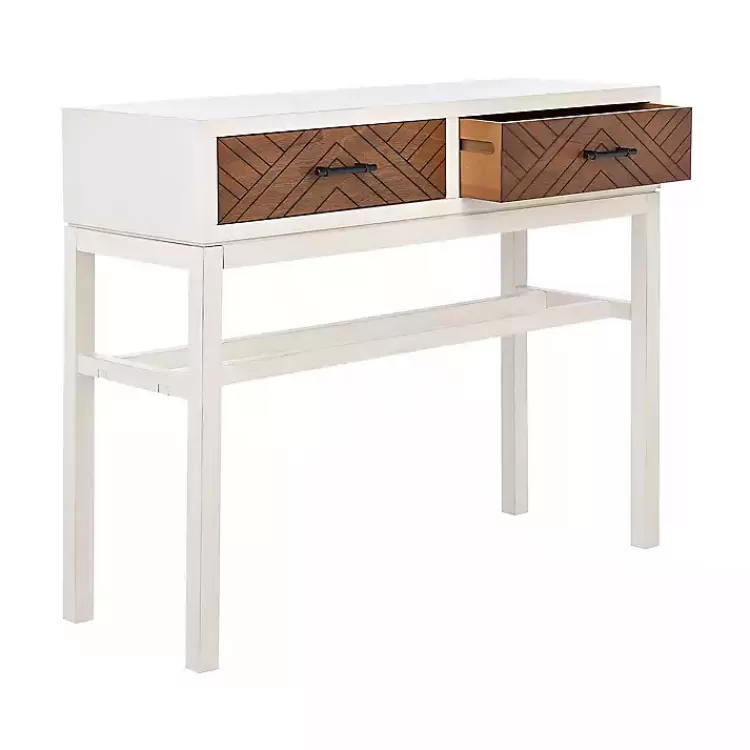 white_and_brown_herringbone_console_table_3.webp White and Brown Herringbone Console Table>Kirklands Home New