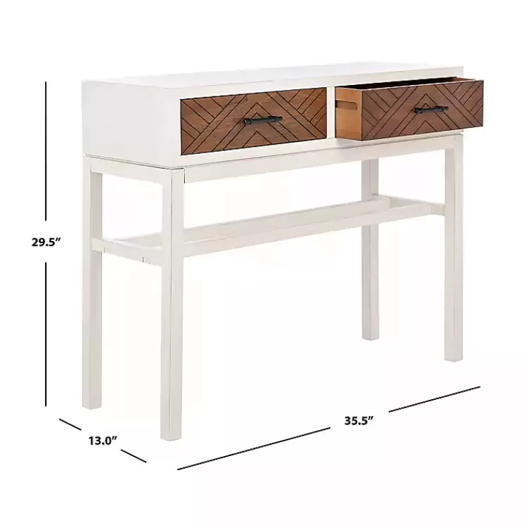white_and_brown_herringbone_console_table_7.webp White and Brown Herringbone Console Table>Kirklands Home New