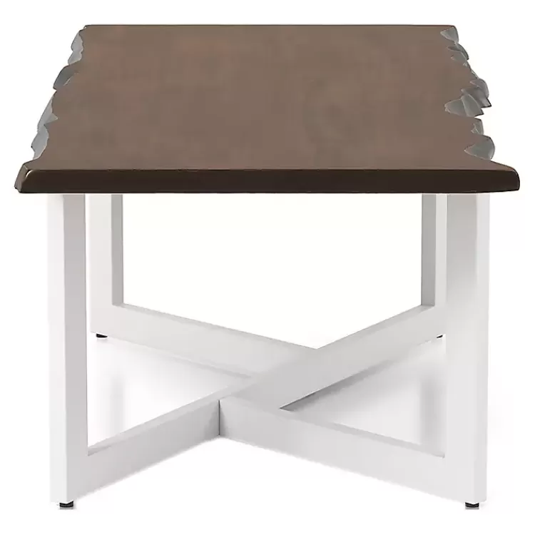 white_and_dark_oak_wood_live_edge_coffee_table_2.webp White and Dark Oak Wood Live Edge Coffee Table>Kirklands Home Best Sale