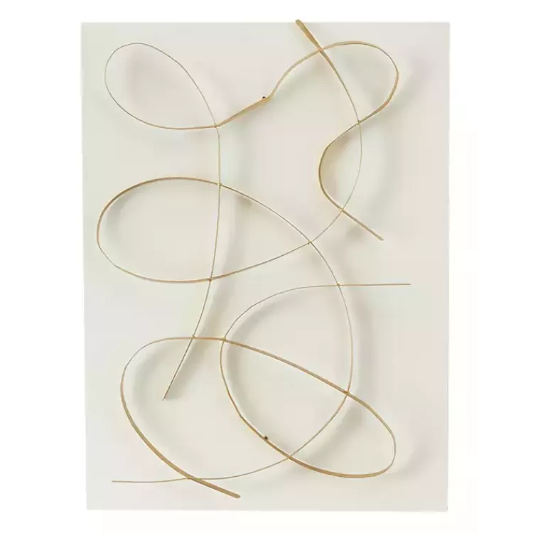 White and Gold Iron Abstract Wave Plaque>Kirklands Home Sale