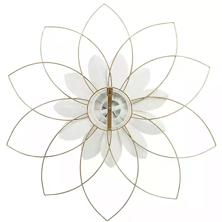 White and Gold Metal Flower Wall Plaque>Kirklands Home Cheap