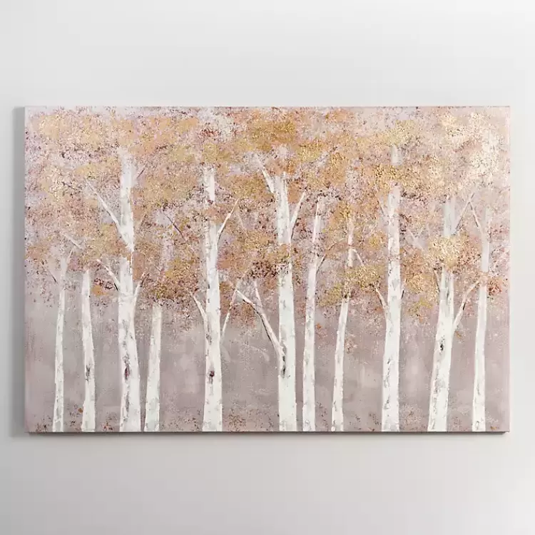 White and Gold Treescape Canvas Art Print>Kirklands Home Best