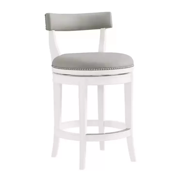 White and Faux Leather Swivel Counter Stool>Kirklands Home Flash Sale
