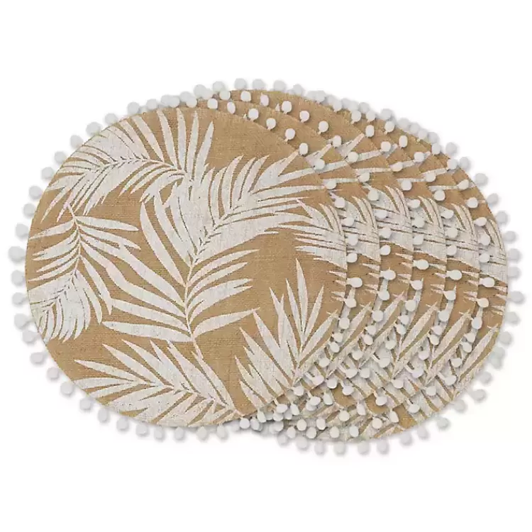 White and Natural Fern Round Placemats, Set of 6>Kirklands Home Cheap