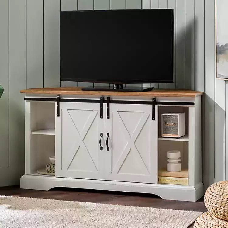 and Natural Sliding Barn Door TV Stand>Kirklands Home Flash Sale