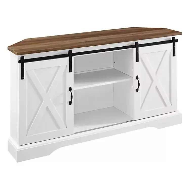white_and_natural_sliding_barn_door_tv_stand_2.webp and Natural Sliding Barn Door TV Stand>Kirklands Home Flash Sale