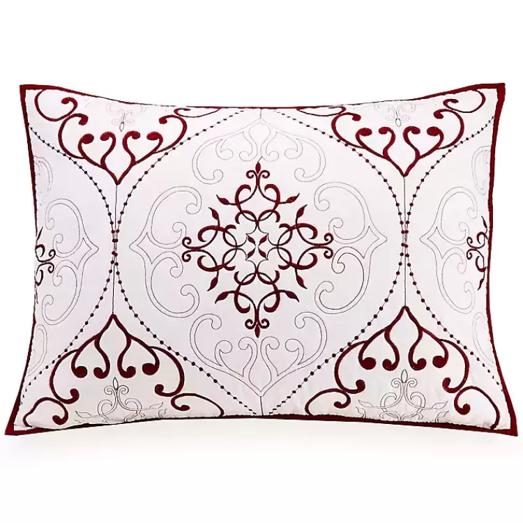 white_and_red_pattern_pc_king_quilt_set_2.webp White and Red Pattern 3-pc. King Quilt Set>Kirklands Home Best Sale