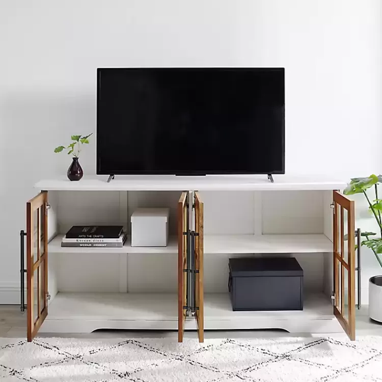 white_and_rustic_oak_glass_door_tv_stand_3.webp and Rustic Oak Glass Door TV Stand>Kirklands Home Best Sale