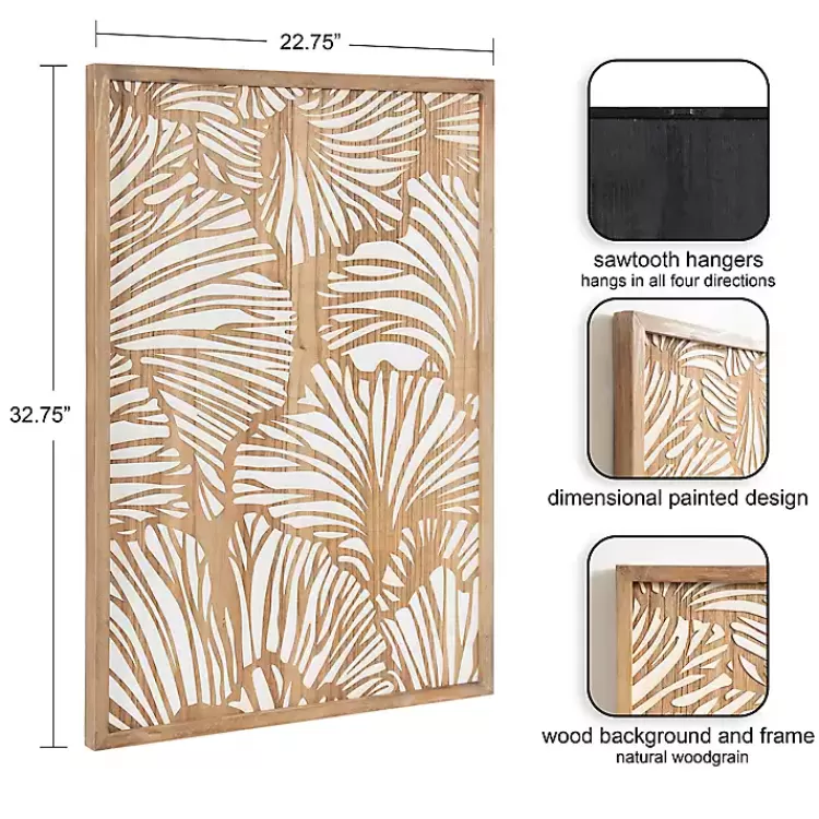 White and Rustic Wood Botanical Wall Plaque>Kirklands Home Store