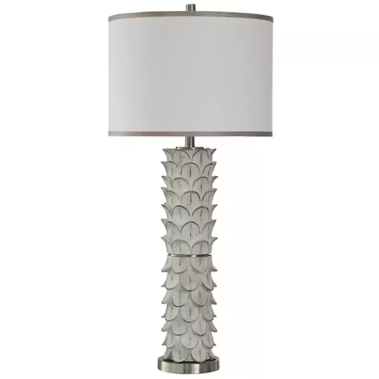 White and Silver Carved Tallulah Buffet Lamp>Kirklands Home Flash Sale