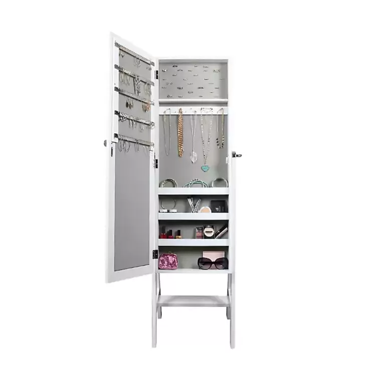 white_and_silver_wood_mirror_armoire_3.webp and Silver Wood Mirror Armoire>Kirklands Home Discount