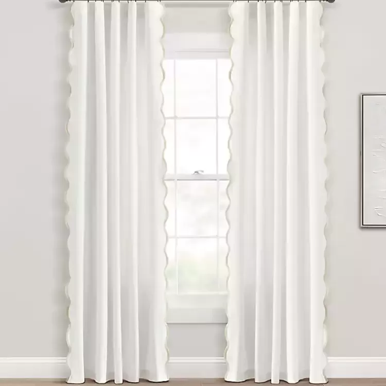 white_and_tan_scalloped_curtain_panel_set__in_2.webp White and Tan Scalloped Curtain Panel Set, 84 in.>Kirklands Home Online
