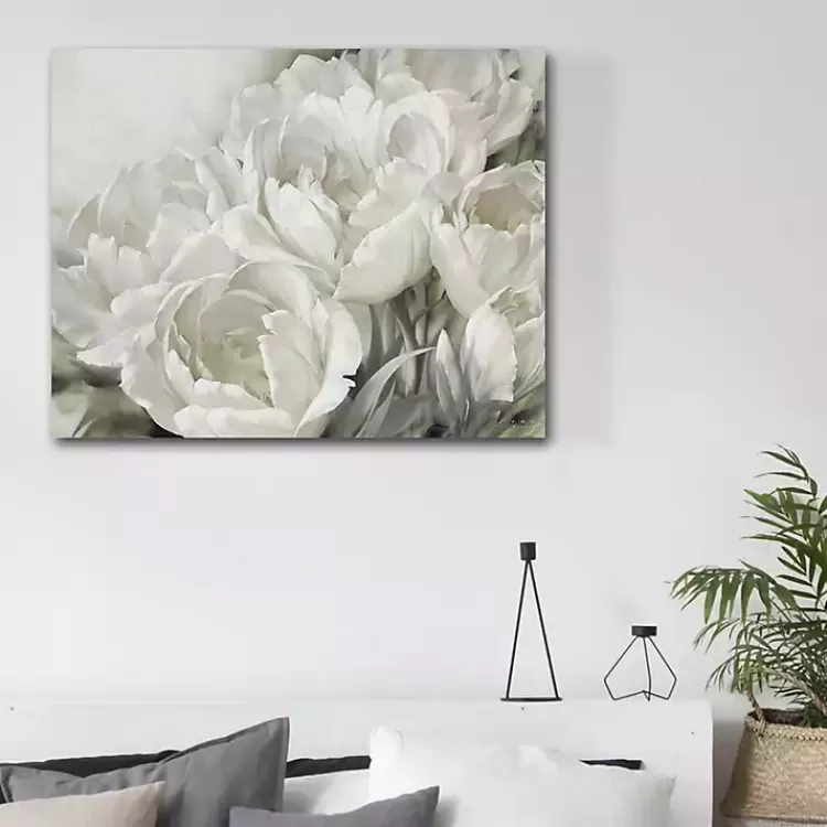 White Angelique Tulips Canvas Art Print, 40x30 in.>Kirklands Home Best