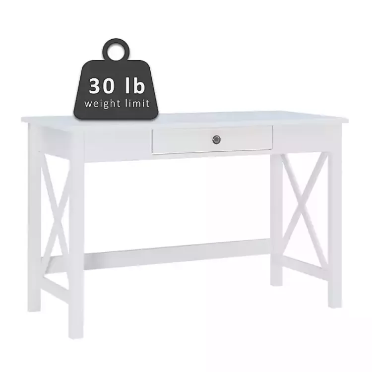 white_antique_pine_x_frame_desk_6.webp White Antique Pine X Frame Desk>Kirklands Home Flash Sale