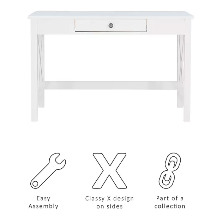 white_antique_pine_x_frame_desk_7.webp White Antique Pine X Frame Desk>Kirklands Home Flash Sale