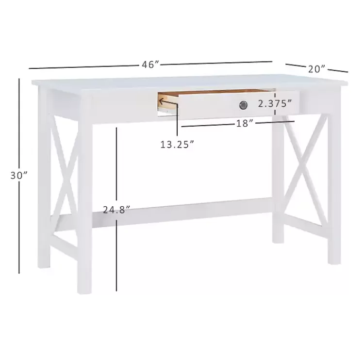 white_antique_pine_x_frame_desk_8.webp White Antique Pine X Frame Desk>Kirklands Home Flash Sale