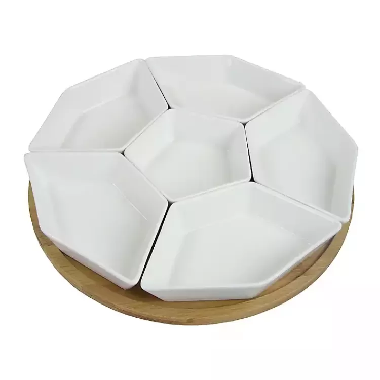 White Bamboo 7-pc. Lazy Susan Serving Tray>Kirklands Home Cheap