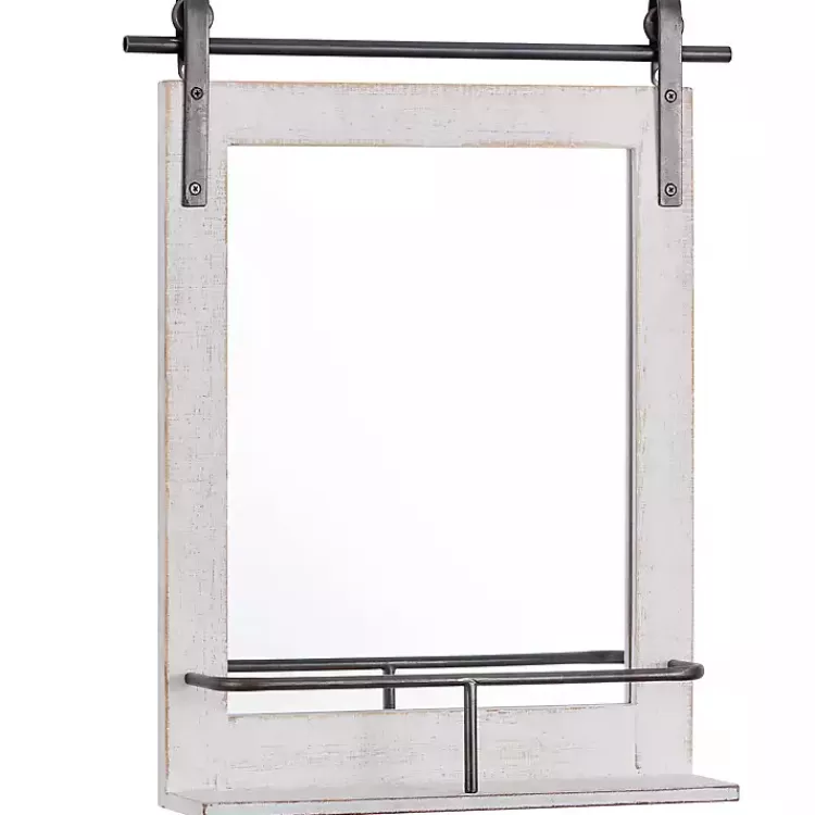 Barn Door Mirror with Shelf>Kirklands Home Online